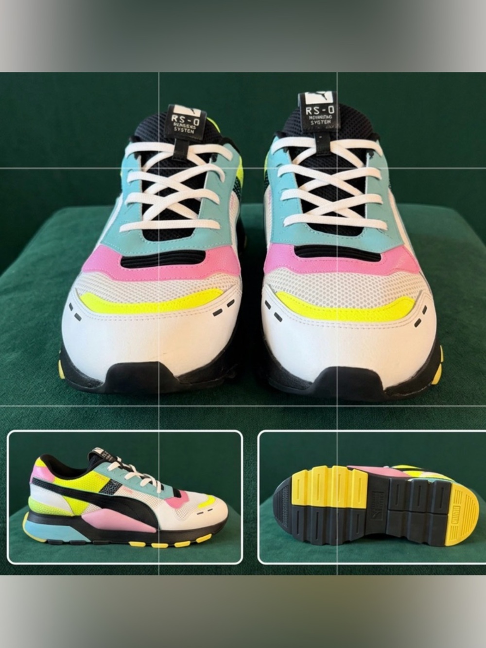 Puma RS-0 Retro Runner - White Black Pink Yellow Teal